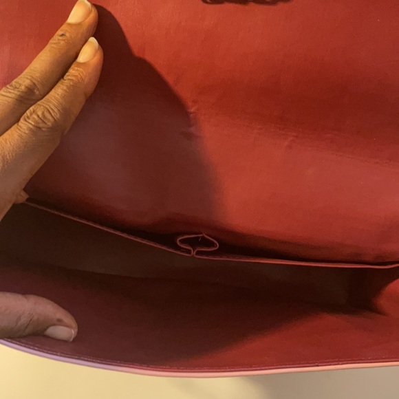 Mauve pink leather purse chain - Picture 5 of 8